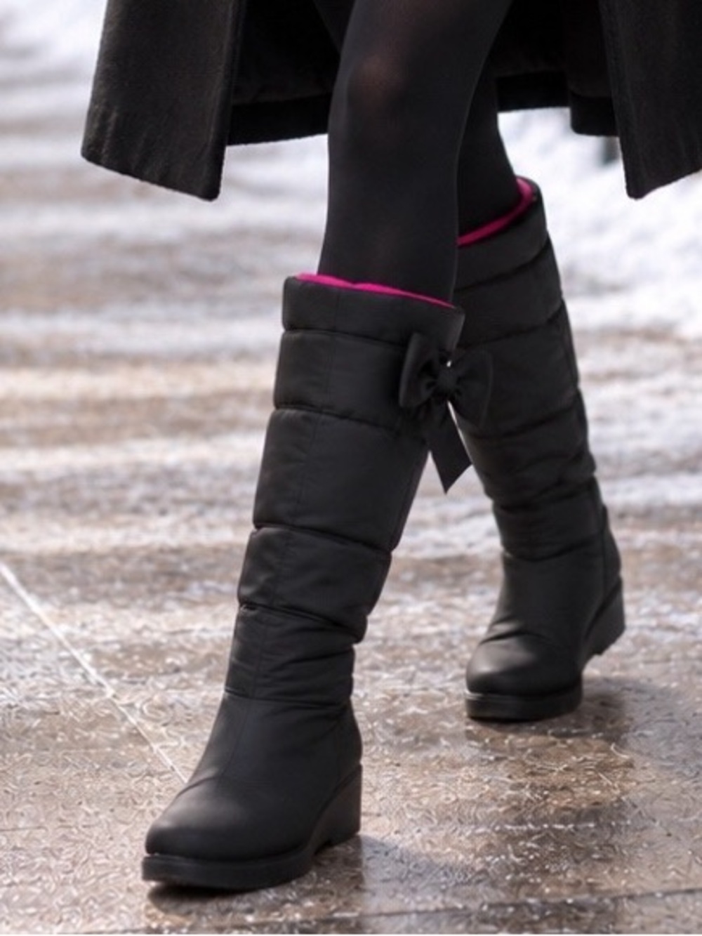 New Unworn Kate Spade Black Cagney New York Puffer Boots Sz 11